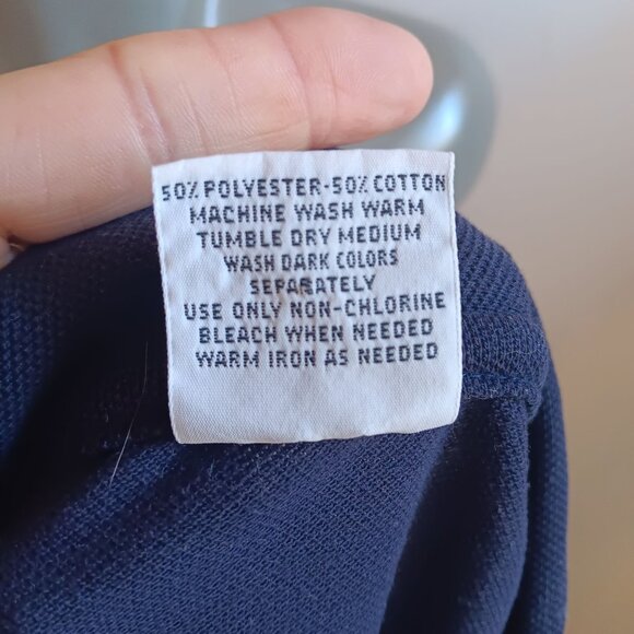 Men's Large Vintage 1980's Polo Shirt Pocket Thick Knit Golfer Pro Single Stitch - Picture 7 of 7